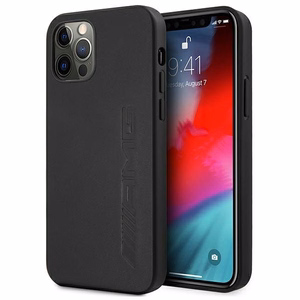 AMG nahast kuumalt tembeldatud ümbris iPhone 12 Pro Max'ile - must