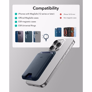 ESR Classic RFID-kaitsega MagSafe magnetiline telefoni kaarditasku – tumesinine