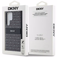 DKNY Leather Mono Stripe & Metal Logo ümbris jaoks Samsung Galaxy S24 Ultra - must