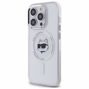 Karl Lagerfeld IML Metal Choupette Head MagSafe iPhone 14 Pro Ümbris - valge