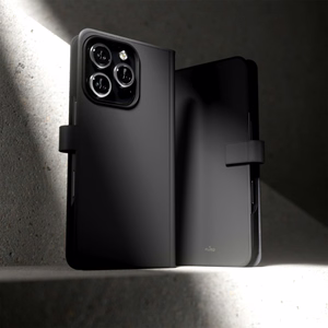 Puro Wallet Съемный чехол MagSafe 2 в 1 из кожи PU с клапаном и кошельком для iPhone 16 Pro - черный