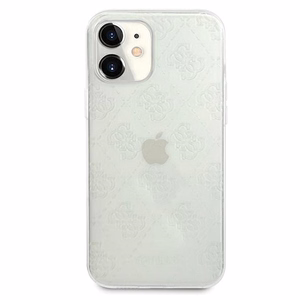 Guess GUHCP12S3D4GTR iPhone 12 mini 5.4" läbipaistev kõvakott 4G 3D mustriga kollektsioon