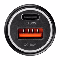 Car Laadija sinine Star USB C + USB A QC3.0 PD AFC PPS 3A 30W + Kaabel USB C to USB C must