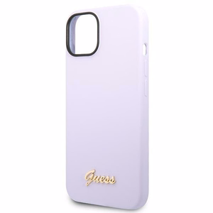 Guess silikoonist Vintage Gold Logo ümbris iPhone 14 / 15 Plus lilla