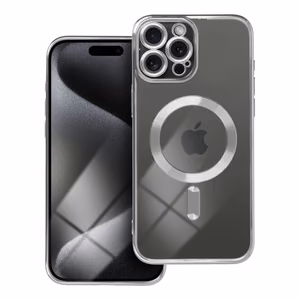 Чехол для iPhone 15 PRO MAX Electro Mag Cover совместимый с MagSafe серебряный