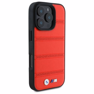 BMW M Perforated And Stitched Line MagSafe ümbris jaoks iPhone 16 Pro Max - punane