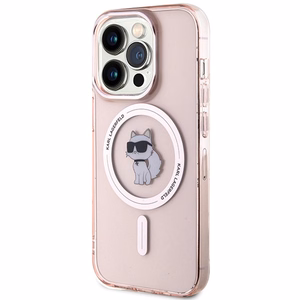 Karl Lagerfeld IML Choupette MagSafe ümbris jaoks iPhone 15 Pro - roosa