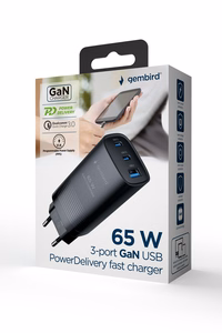 Gembird TA-UC-PDQC65-01-BK mobile device charger Universal must AC Fast charging Indoor