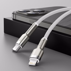 USB-C kaabel jaoks Lightning Baseus Cafule, PD, 20W, 1m (valge)