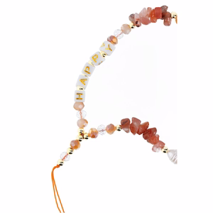 HAPPY Phone lanyard, Phone pendant / cord length 44cm (22cm in the loop) / on hand - oranž