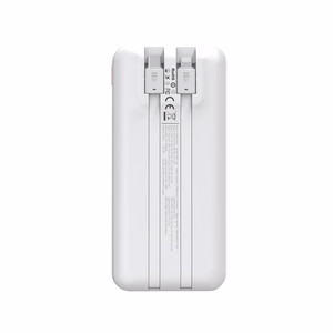 Wozinsky WFC-15W 20000mAh 22.5W PD20W akupank sisseehitatud Lightning ja USB-C kaablitega - valge