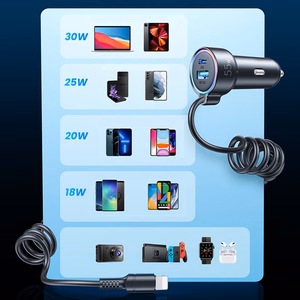 Car laadija Joyroom JR-CL07 3-in-1 USB/Type-C 55W + Type-C 1.5m must