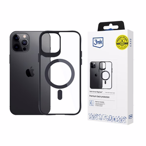 3mk Satin Armor MagCase with MagSafe jaoks iPhone 12 Pro Max - Clear with must Frame