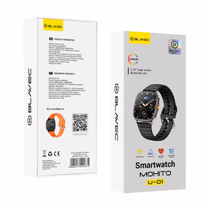 Blavec Smartwatch U-01 Mohito HD AMOLED Voice Call (SWU01-B) czarny + 1 pasek