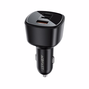 Acefast B18 200 W autolaadija, 2 × USB-C + USB-A, must