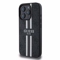 Guess 4G Printed Stripes MagSafe ümbris jaoks iPhone 16 Pro Max - must