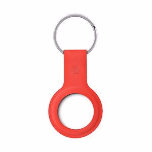 Crong Silicone ümbris seadmele Apple AirTag 1 / 2, võtmerõngaga, punane