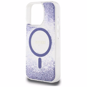 Guess HC Resin Bottom Glitter MagSafe ümbris jaoks iPhone 16 Pro Max - lilla