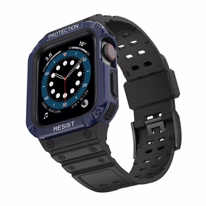 Protect Strap Band for Apple Watch 42/44/45mm soomustatud rihm - must, sinine