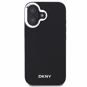 DKNY Plain Hõbedane Logo MagSafe iPhone 16 Ümbris - Must