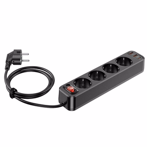 Charger-power strip Hoco NS1 (2xUSB; 1xUSB-C; 4xEU socket; 3A 20W) black