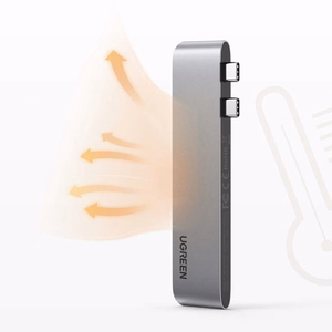 Ugreen HUB 60559 2x USB-C / USB-C PD (Thunderbolt 3, 100W, 4K 60 Hz, 10 Gbps) / HDMI 4K 30 Hz / 3x USB 3.0 MacBook Pro / Air - hall
