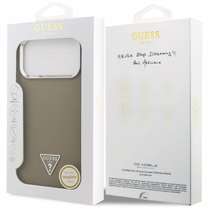 GUESS ümbris jaoks IPHONE 17 Pro Max compatible with MagSafe GUHMP17XPGTSPSW (Grained PU Triangle Logo) brown