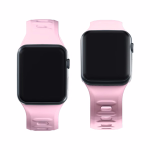3mk silikoonrihm Apple Watchile, 42/44/45/46/49 mm, puudriroosa, suur suurus