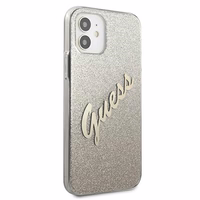 Guess GUHCP12SPCUGLSGO iPhone 12 mini 5.4" kuldne/kuldne kõvakaaneline Glitter Gradient Script