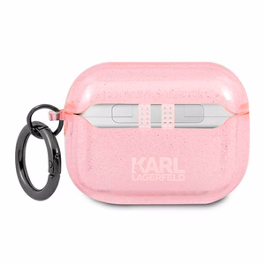 Karl Lagerfeld Glitter Karl's Head ümbris AirPods Pro jaoks - roosa