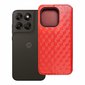 Чехол-книжка Motorola G67 / G77 Cubic Book, красный