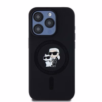 Karl Lagerfeld Silicone Karl&Choupette MagSafe ümbris jaoks iPhone 15 Pro - must