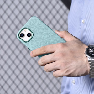 iCarer Litchi Premium Leather Case iPhone 14 Plus Magnetic Leather Case with MagSafe Green (WMI14220711-GN)