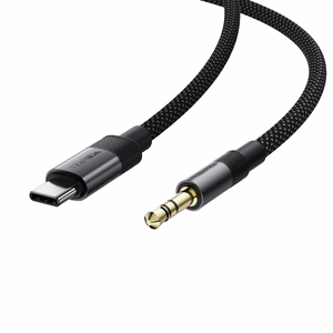 Acefast J11 USB-C 3.5mm mini jack kaabel 1m - must