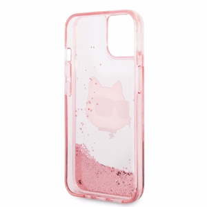 Чехол Karl Lagerfeld Glitter Choupette Head для iPhone 14 Plus — розовый