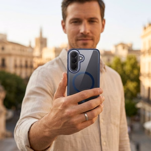 ROAR case MAG BUMPER compatible with MagSafe for SAMSUNG A57 navy blue