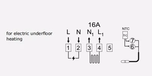 TUYA Программируемый термостат отопления, Wi-Fi, 16A, 230VAC