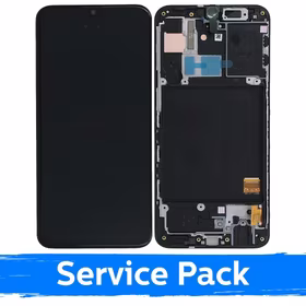 LCD Ekraan Ühildub Samsung A405 2019 A40 Must Koos Frame (Service Pack)