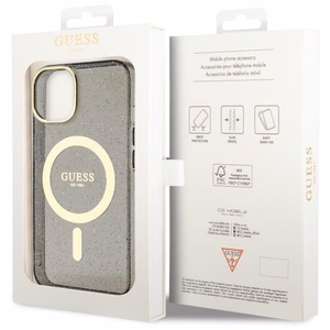 Guess GUHMP14MHCMCGK iPhone 14 Plus 6.7" чёрный/чёрный hardcase Glitter Gold MagSafe