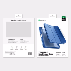 AmazingThing Titan Pro ümbris iPad A16 11" jaoks 720° pööratava aluse ja pliiatsihoidikuga, sinine