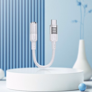 adapter AUX USB C do Jack 3,5 mm Hoco 0,15 m LS37 transparentny hall