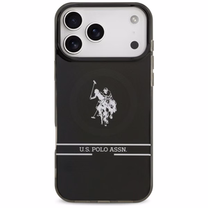 US Polo DH and Bottom Stripe Logo MagSafe Ümbris jaoks iPhone 17 Pro Max - Must