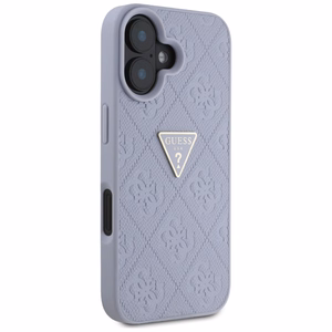 Guess Hot Stamp 4G Pattern Triangle Metal Logo iPhone 16 Ümbris - lilla