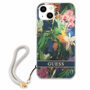 Guess GUHCP13SHFLSB iPhone 13 mini 5.4" синий/синий жёсткий чехол Flower Strap