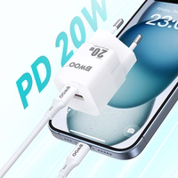 BWOO CDA156 PD seinalaadija 1x USB-C 1v USB 20W valge