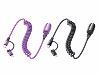 CAR LAADIJA REMAX RUICHY SERIES 45 RCC356 + LIGHTNING/USB-C KAABEL must