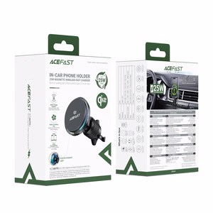 Acefast D61 magnetiline auto õhutusava hoidik Qi2 25 W juhtmevaba laadimisega, hall