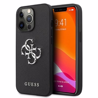 Guess Saffiano 4G Metal Logo ümbris jaoks iPhone 13 Pro / 13 6.1" - must