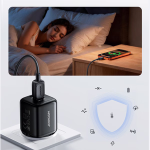 Joyroom JR-TG7 33W USB-A + USB-C seinalaadija 60W USB-C - USB-C 1m kaabliga must