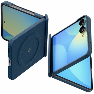 Spigen AirSkin Aramid MagFit MagSafe ümbris mudelile Samsung Galaxy Z Flip 8 – tumesinine